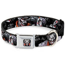 Joker Face Stare Seatbelt Buckle Collar - Joker BRILLIANTLY TWISTED PSYCHO 2-Poses/Cards Black/Grays