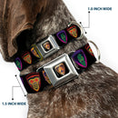 GUARDIANS OF THE GALAXY - EVERGREEN GUARDIANS Badge Full Color Black Gold Purple Seatbelt Buckle Collar - Guardians of the Galaxy Badge/5-Character Icons Black/Multi Color