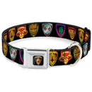 GUARDIANS OF THE GALAXY - EVERGREEN GUARDIANS Badge Full Color Black Gold Purple Seatbelt Buckle Collar - Guardians of the Galaxy Badge/5-Character Icons Black/Multi Color