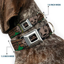 MARVEL UNIVERSE I AM GROOT!! Full Color Black Brown Seatbelt Buckle Collar - Kawaii Groot 2-Poses/Guardians Badge Browns/Green