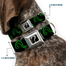 Riddler "?" Black/Silver Seatbelt Buckle Collar - Question Mark Scattere2 Black/Neon Green