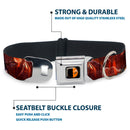 Deadstroke Logo Black/Orange-Red/White Seatbelt Buckle Collar - DEATHSTROKE Pose/BATMAN ARKHAM ORIGINS Logo