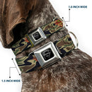 Superman Black Silver Seatbelt Buckle Collar - Superman Shield Camo Olive