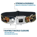 Superman Black Silver Seatbelt Buckle Collar - Superman Shield Camo Olive