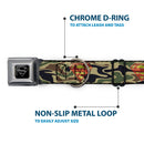 Superman Black Silver Seatbelt Buckle Collar - Superman Shield Camo Olive