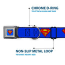 Superman Full Color Blue Seatbelt Buckle Collar - Superman Shield Blue