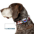 Superman Full Color Blue Seatbelt Buckle Collar - Superman Color Flying Bricks Scene