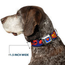 Superman Full Color Blue Seatbelt Buckle Collar - Superman Shield w/Cape