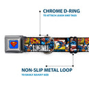 Superman Full Color Blue Seatbelt Buckle Collar - SUPERMAN Action Blocks White