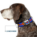 Superman Full Color Blue Seatbelt Buckle Collar - SUPERMAN/Shield Stripe Blue/Yellow/Red