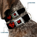 Superboy Shield Black/Red Seatbelt Buckle Collar - Superboy Shield Black/Red