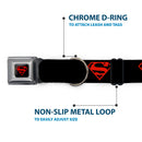 Superboy Shield Black/Red Seatbelt Buckle Collar - Superboy Shield Black/Red