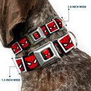 MARVEL UNIVERSE Spider-Man Full Color Seatbelt Buckle Collar - Spider-Man Face Black/White Blocks