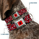 Spider Logo5 Red/Black Seatbelt Buckle Collar - Spider-Man Eyes/Spiders Scattered Reds/Black/White