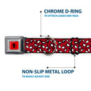 Spider Logo5 Red/Black Seatbelt Buckle Collar - Spider-Man Eyes/Spiders Scattered Reds/Black/White