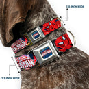 ULTIMATE SPIDER-MAN Ultimate Spider-Man Web Full Color Seatbelt Buckle Collar - THE ULTIMATE SPIDER-MAN Swinging City Poses