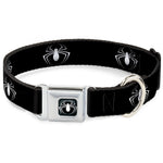 MARVEL UNIVERSE Spider Logo3 Full Color Black White Seatbelt Buckle Collar - Spider Logo3 Black/White