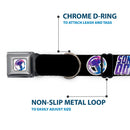 Thor Hamer Icon Full Color White/Blues Seatbelt Buckle Collar - Thor SON OF ODIN/Hamner Icon Black/White/Blues