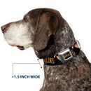 GREMLINS 1984 Title Logo Full Color Black/Blue/Orange Seatbelt Buckle Collar - GREMLINS 1984 Gizmo Face Close-Up Black