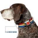 Wonder Woman Logo Full Color Red Seatbelt Buckle Collar - Wonder Woman Logo Stripe/Stars Red/Gold/Blue/White