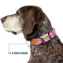 Wonder Woman Logo Pink/Blue/Yellow/Pink Seatbelt Buckle Collar - Wonder Woman Logo Pink/Blue/Yellow/Pink