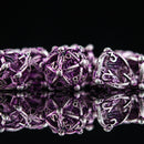 Draco Immortui Hollow Metal Dice Set - Purple and Silver