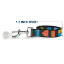 Dog Leash - Geometric8 Charcoal/Orange/Gold/Blue