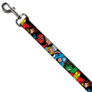 Dog Leash - 5-Marvel Characters Black