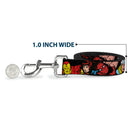 Dog Leash - 5-Marvel Characters Black
