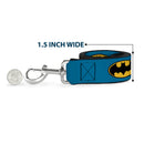 Dog Leash - Vintage Batman Logo & Bat Signal Blue
