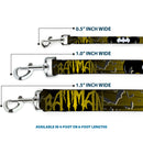 Dog Leash - BATMAN w/Bat Signals & Flying Bats Yellow/Black/White