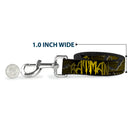 Dog Leash - BATMAN w/Bat Signals & Flying Bats Yellow/Black/White