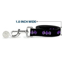 Dog Leash - Batman Signal Black/Purple Plaid