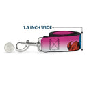 Dog Leash - BATGIRL Bubble Letters w/Stars Pink/White