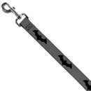 Dog Leash - Retro Bat Logo Gray/Black