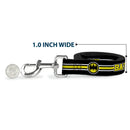 Dog Leash - BATMAN/Bat Signal Triple Stripe Black/White/Yellow