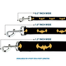 Dog Leash - DC League of Super-Pets Batman Bat Logo Black/Yellow
