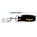 Dog Leash - DC League of Super-Pets Batman Bat Logo Black/Yellow