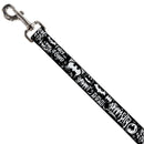 Dog Leash - Batman Gotham City Graffiti Collage Black/White