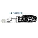 Dog Leash - Batman Gotham City Graffiti Collage Black/White