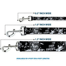 Dog Leash - Batman THE DARK KNIGHT and Joker Smiling Sketch Close-Ups Black/White