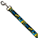 Dog Leash - BATMAN Poses and Logo Collage Black/Blue/Yellow