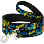 Dog Leash - BATMAN Poses and Logo Collage Black/Blue/Yellow