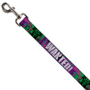 Dog Leash - THE JOKER WANTED Smiling Pose and Graffiti Purples/Greens