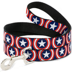 Dog Leash - Captain America Shield Repeat Navy