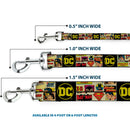 Dog Leash - Vintage DC Comics Superhero and Logos Collage Black