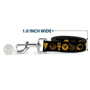 Dog Leash - Black Adam Justice Society Icons Black/Orange