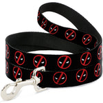 Dog Leash - Deadpool Logo2 Black/Red/White