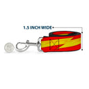 Dog Leash - The Flash Bolt Stripe Reds/Yellows