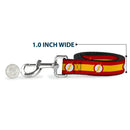 Dog Leash - The Flash Logo7/Stripe Red/White/Yellow